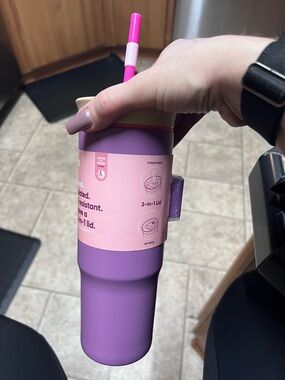 OWALA NEW Purple Insulated Tumbler with Pink Lid and Straw